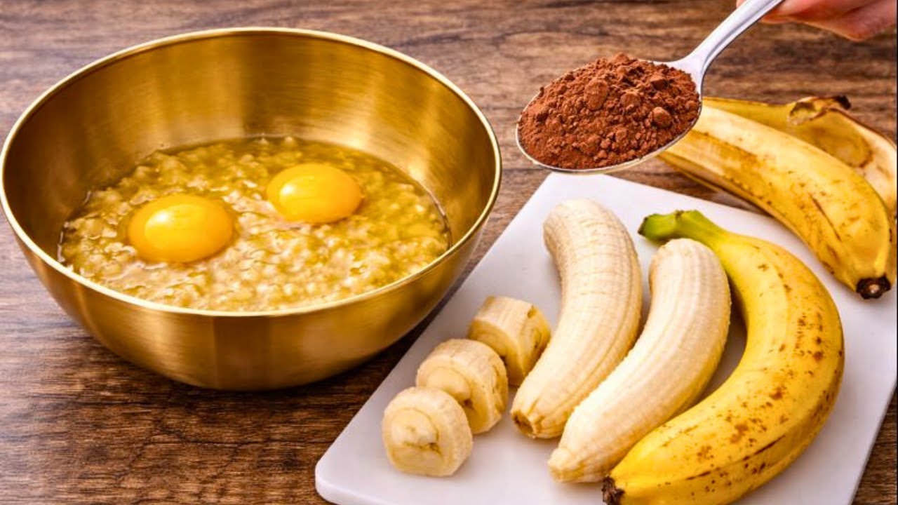 Do you have bananas and cocoa? Then you can make a delicious cake in 10 minutes, NO SUGAR or FLOUR.