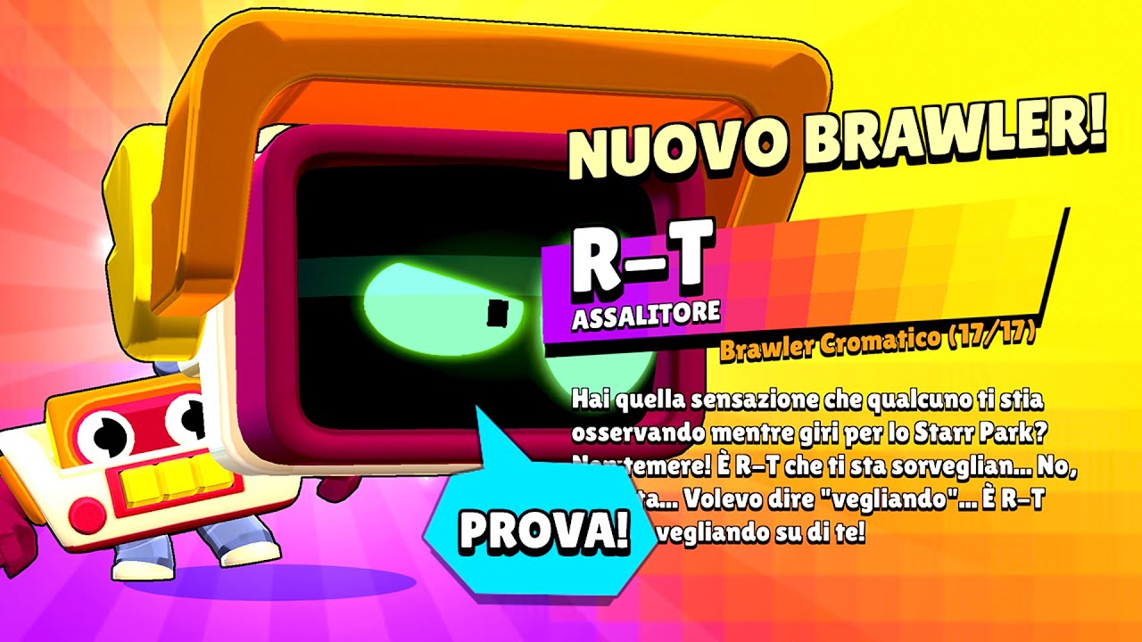 I'm trying out the new chromatic brawler: R-T! | Brawl Stars ITA