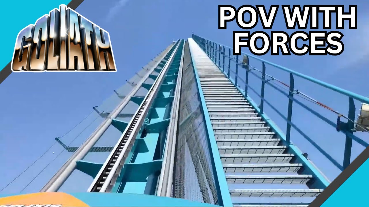 Goliath POV with Forces!! | Six Flags Over Georgia's INCREDIBLE Hyper Coaster