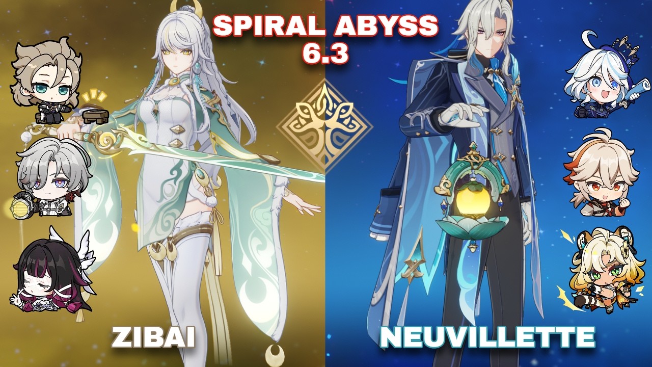 C0 Zibai Lunar & C0 Neuvillette Hypercarry | Spiral Abyss 6.3 | Genshin Impact