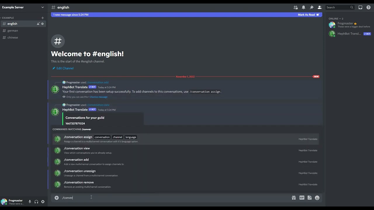 How to Setup Fluent Conversations | HephBot Translate