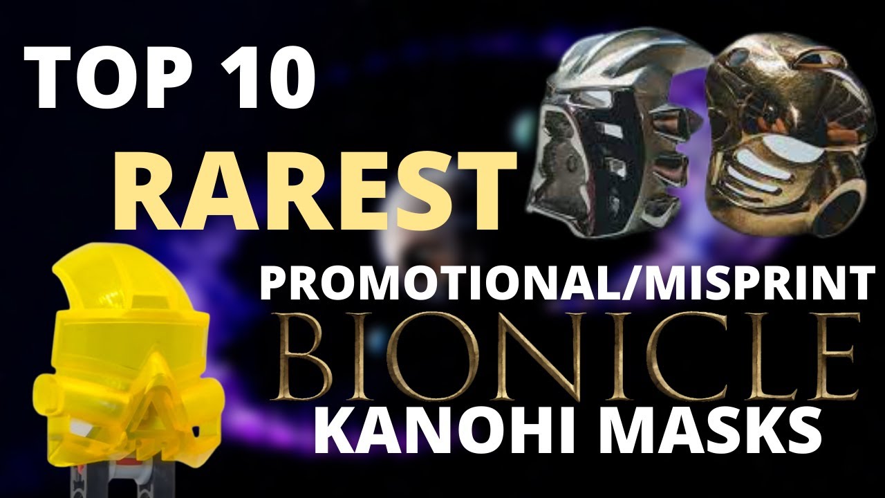 Десять самых редких рекламных масок/предметов коллекционирования Bionicle Kanohi с опечатками