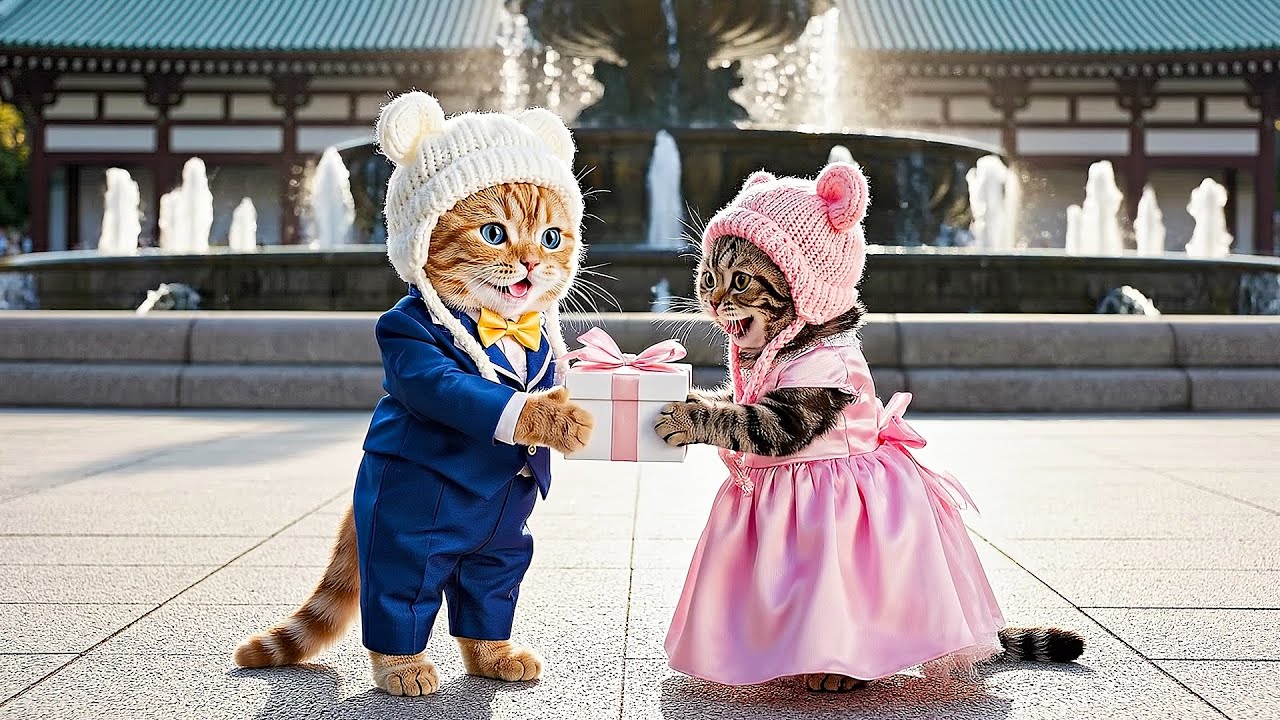 Ginger Kitten’s First Date 💕 | Mama Cat Makes a Special Outfit for Him 👔💙