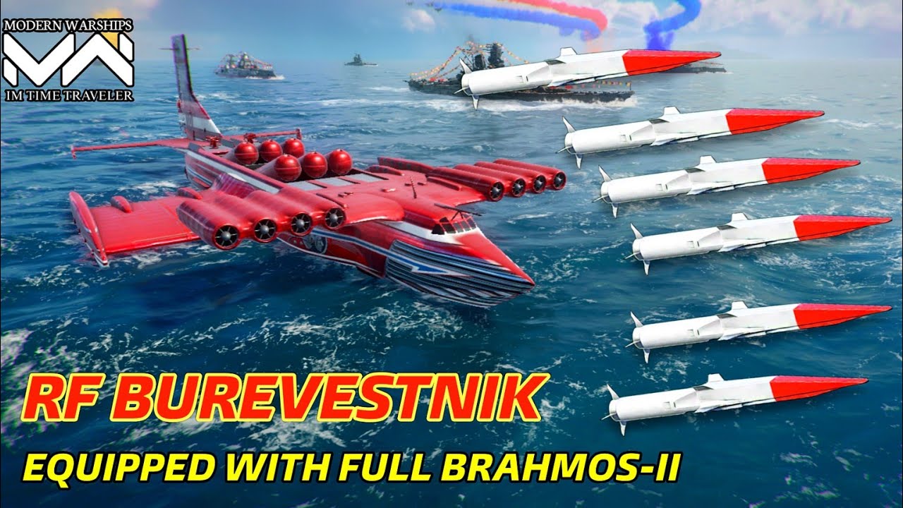 Modern Warships RF Burevestnik Gameplay With Full BrahMos-II Missiles🔥! Alpha Test