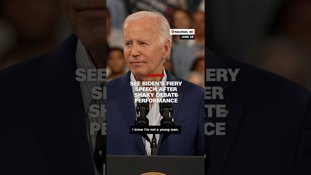 See Biden&rsquo;s fiery speech after shaky debate performance