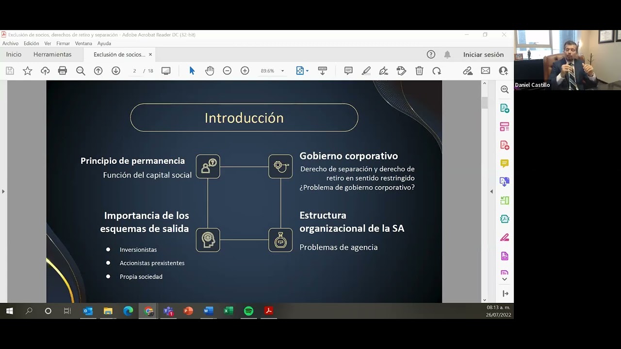 Exclusi&oacute;n de Socios, Derechos de Retiro y Separaci&oacute;n. (Dr. Edgar Daniel Castillo Ortega)