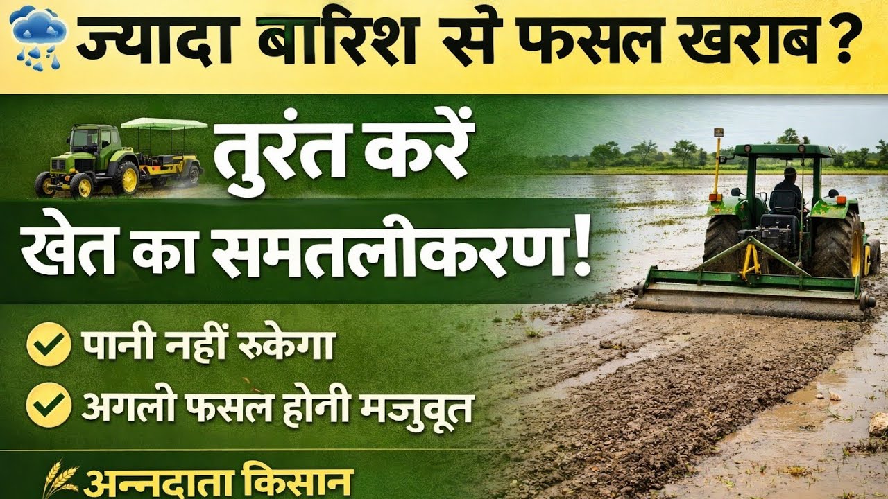 🌧️ ज्यादा बारिश के बाद खेत समतलीकरण क्यों जरूरीl 
