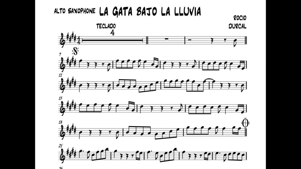 LA GATA BAJO LA LLUVIA partituras saxo alto, tenor, flauta-violín.
