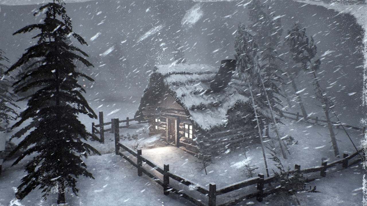 SNOWSTORM near lonely hut at Night | Arctic Midnight Cabin Whiteout