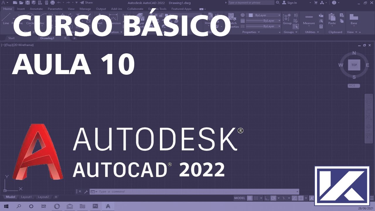Curso Básico de AutoCAD 2022 | Aula 10 | DENHANDO CASA 45m² - BLOCOS PORTA E JANELA