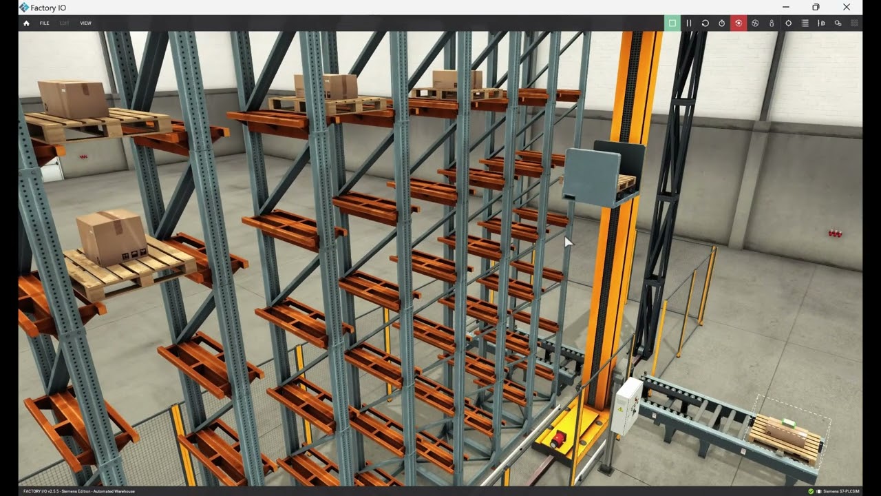 Automated Warehouse with HMI Control | SIEMENS S7-1500 & WinCC SCADA | Factory IO