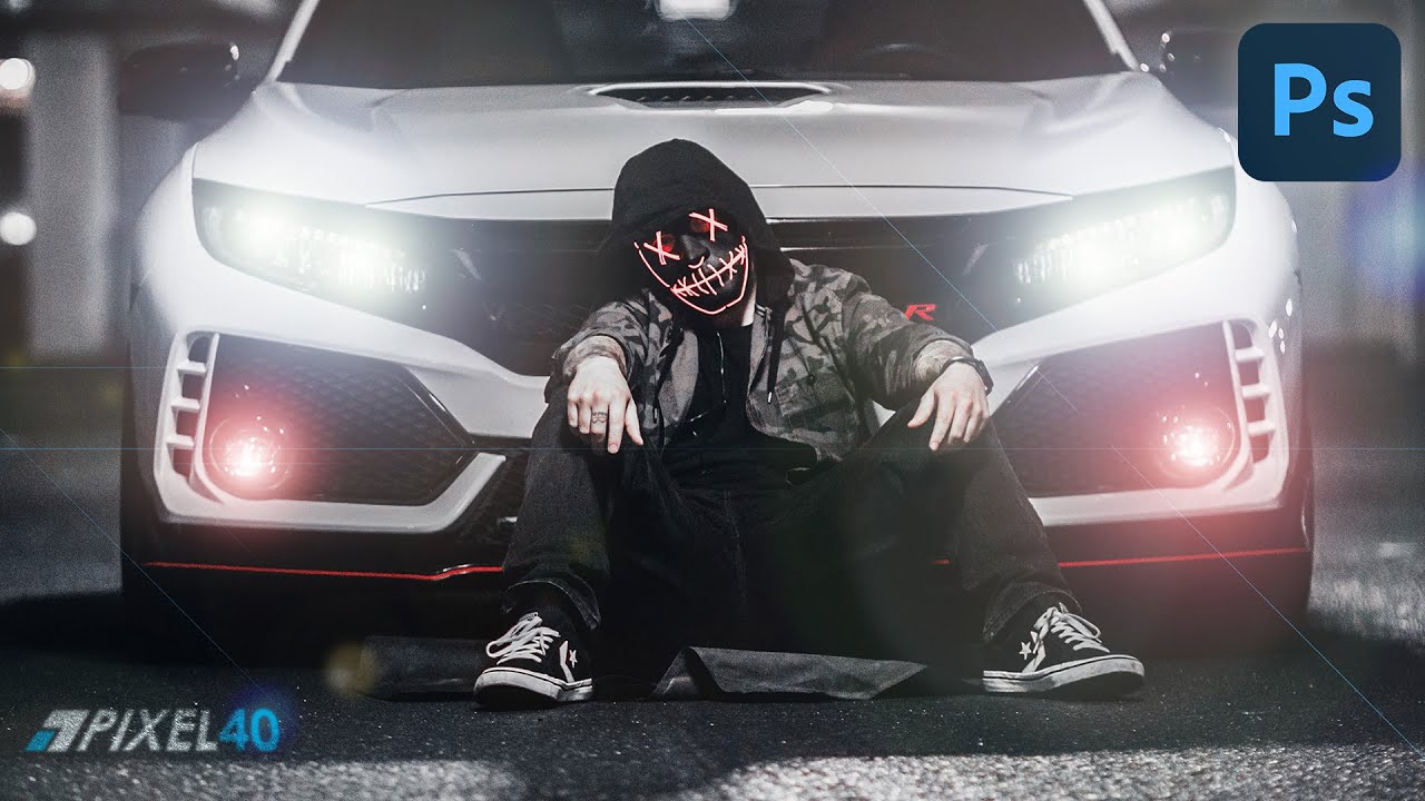 ENCIENDE LAS LUCES de un Automóvil 🚘 #Photoshop #Tutorial