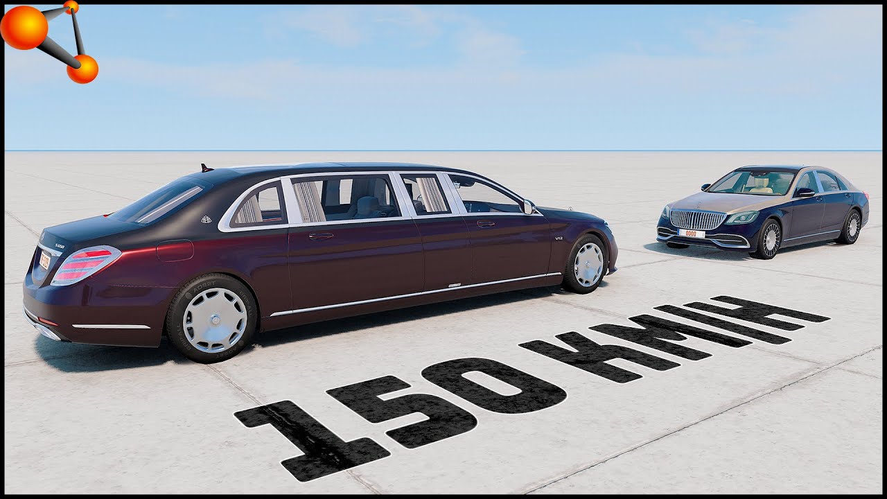 MERCEDES PULLMAN vs MAYBACH! 150 Km/H CRASH TEST! - BeamNg Drive