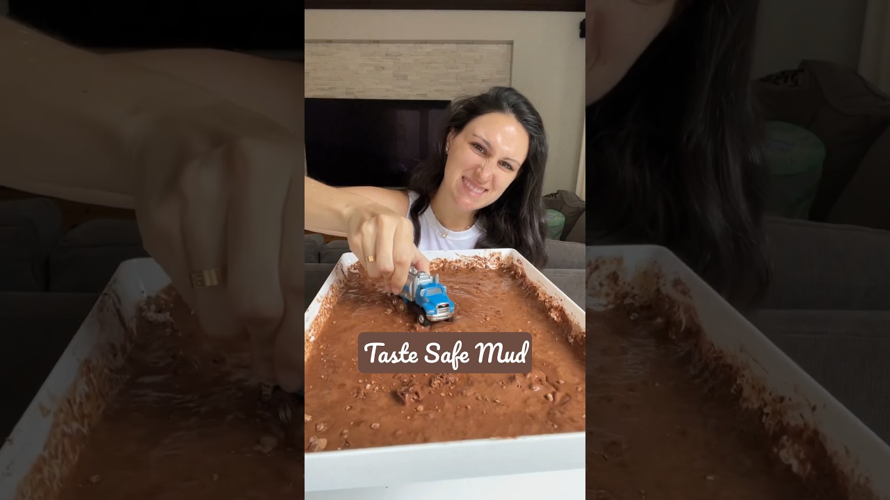 Taste Safe Mud 😜 #sensoryplay #mud #parenting
