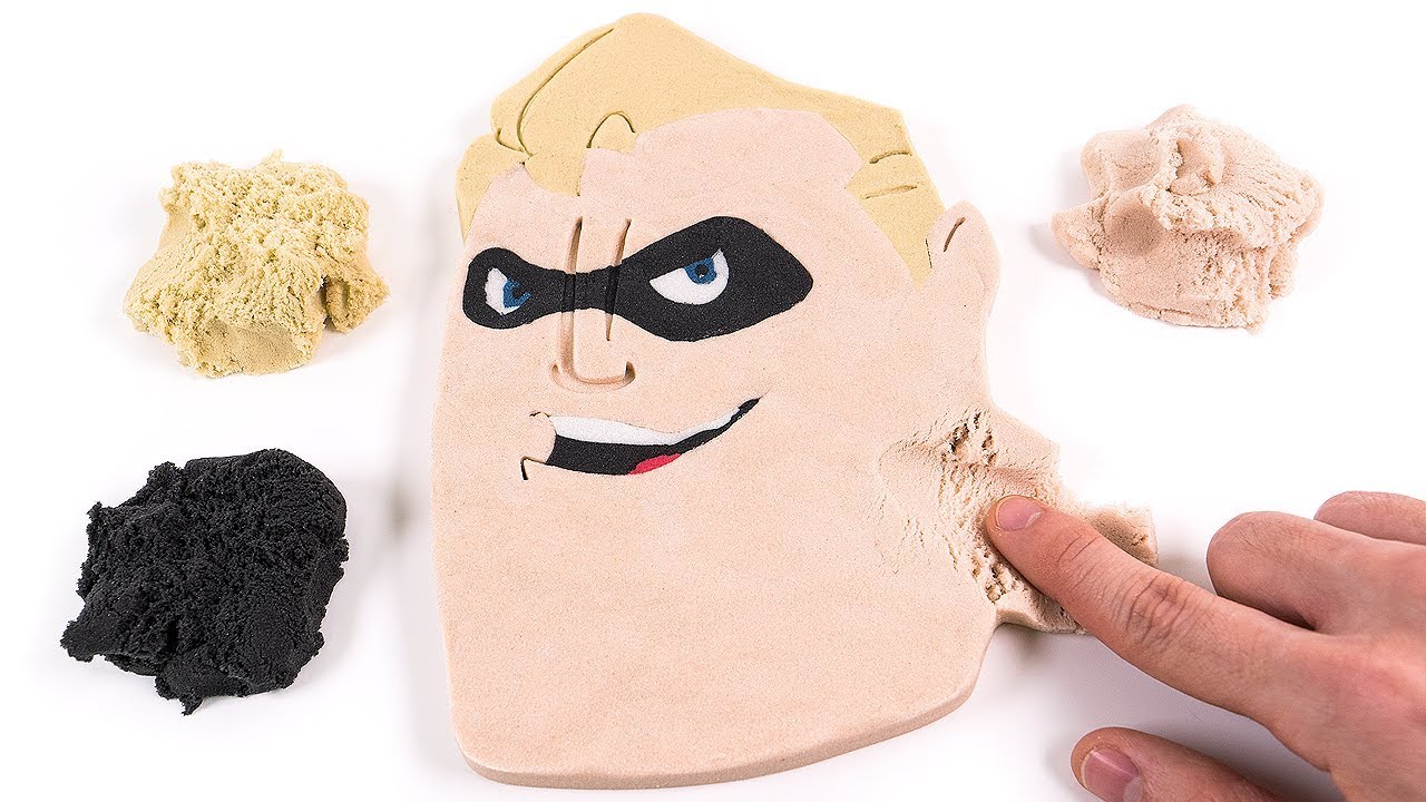DIY How to Make Kinetic Sand Pixar Disney Incredible 2 Face Cake Learn Colors for Kids