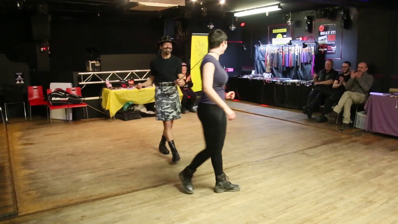 Whipping a partner with a long bullwhip (reach 15.5 feet)