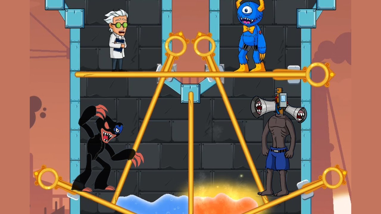 Blue Monster Rescue Max Level Pull The Pin New Gameplay Puzzle Game