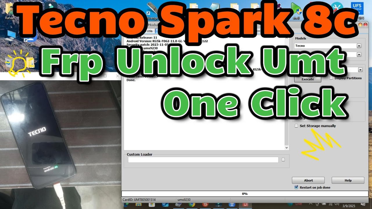 Tecno Spark 8c Frp Unlock Umt || Tecno Spark 8c Frp Reset Umt || Tecno Spark 8c Frp Bypass Umt