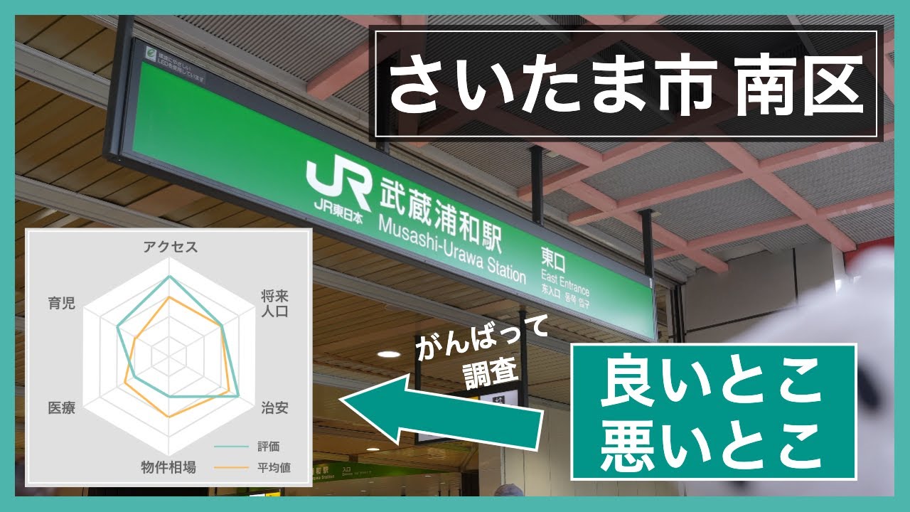 武蔵浦和駅を有するさいたま市南区の良いところ・悪いところ解説｜他の街と比べてみた