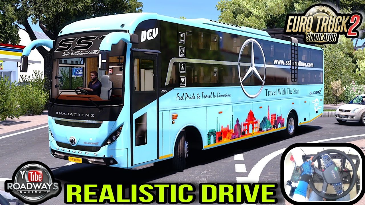 ETS2 Indian Bus | Realistic Indian MG Gliderz Sleeper Bus Passenger Transport | Moza TSW
