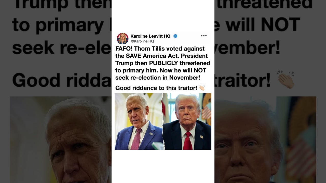 Trump vs Thom Tillis: Political Showdown Sparks Massive Reactions Online
