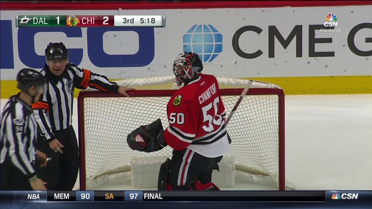 Announcers go wild as Crawford makes spectacular save on Shore