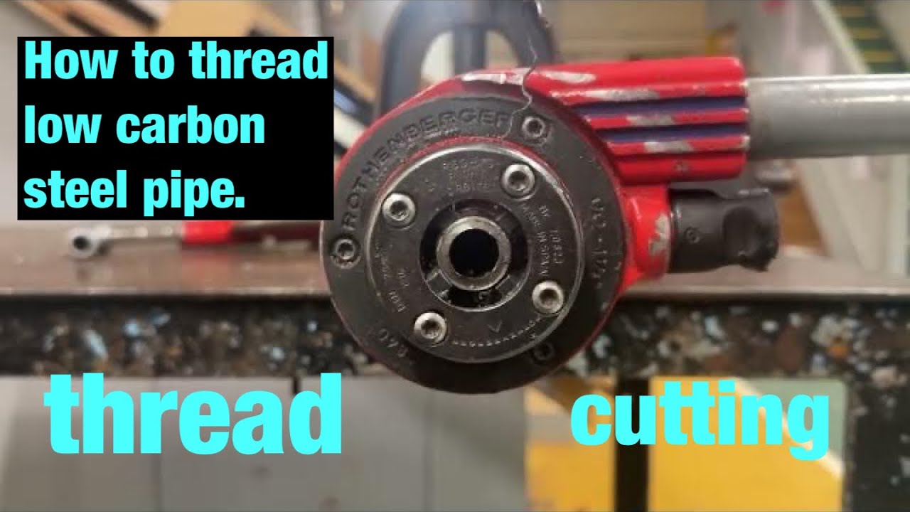 How to thread low carbon steel pipe. #thread #cutting #pipework#construction