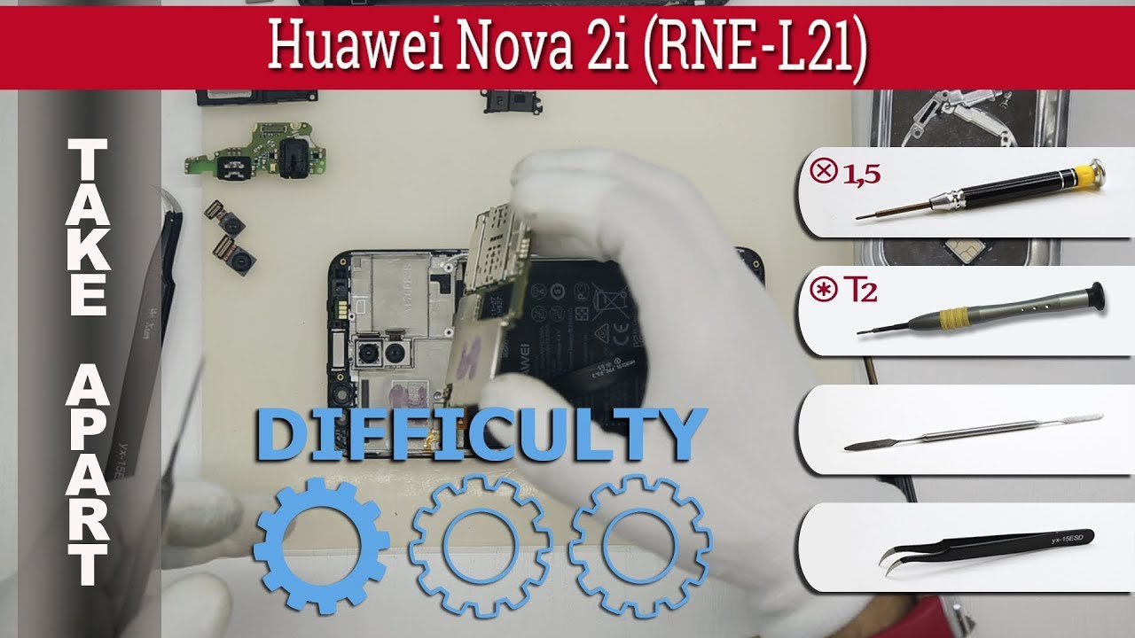 Как разобрать 📱 Huawei Nova 2i (RNE-L21) Разборка и ремонт