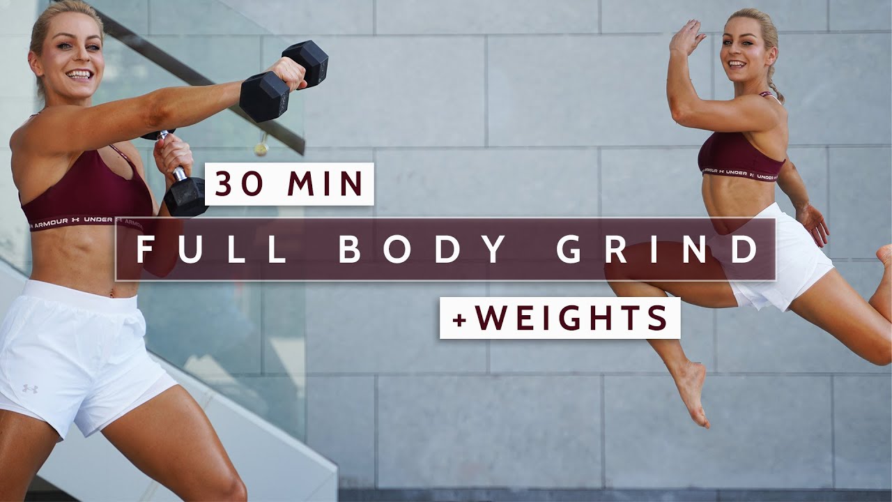 30 MIN FULL BODY GRIND - All Standing | + Weights | Strength + HIIT | No Repeat | Super Sweaty