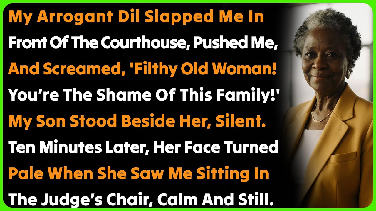 My Arrogant Daughter-In-Law Slapped Me In Front Of The Courthouse, Pushed Me, And Screamed...