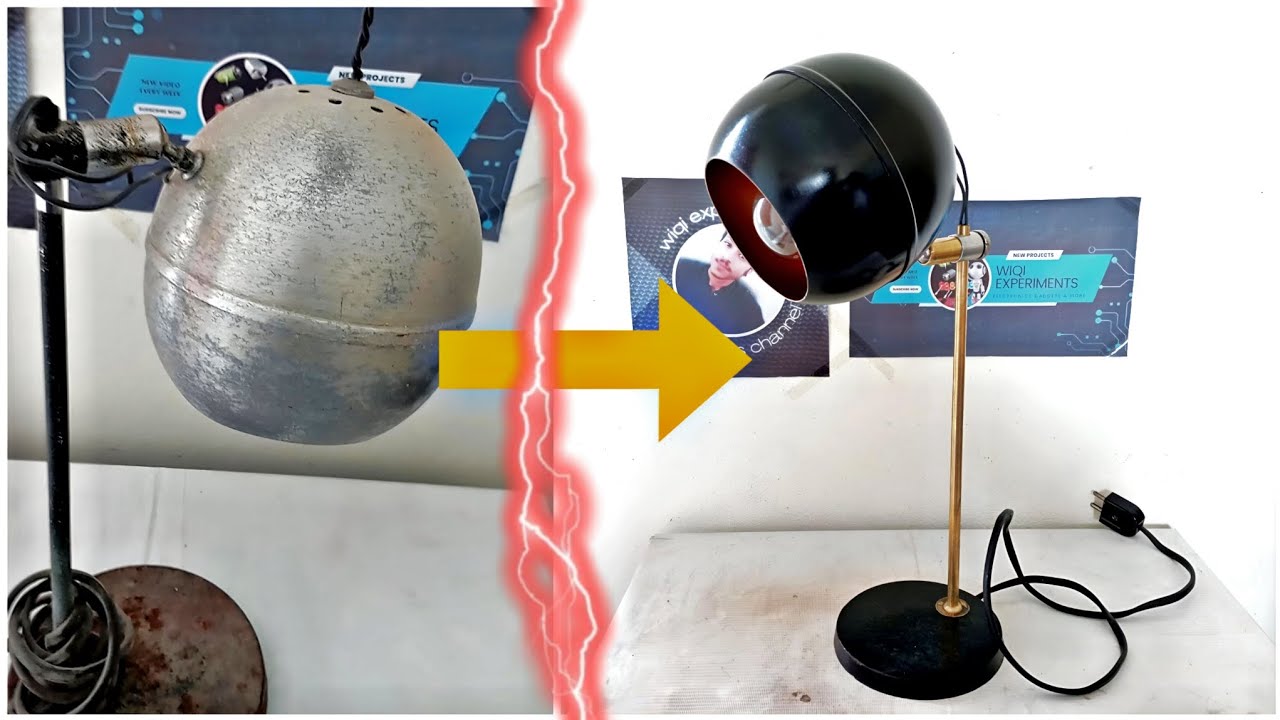 Antique 1950's rusted lamp restoration | Table lamp restoration