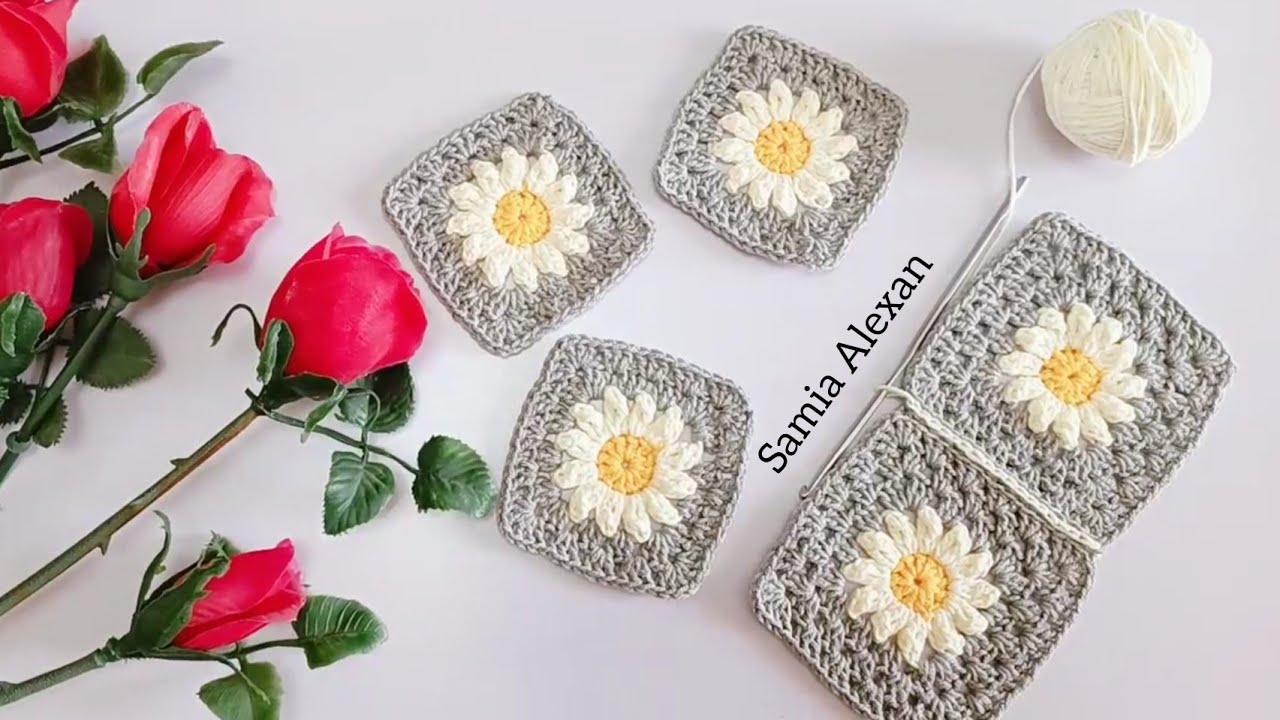 Crochet: how to crochet  daisy granny squares for beginners/EASY & MODERN
