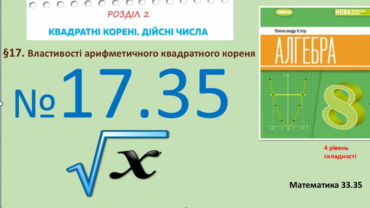 Істер Вправа 17.35 Алгебра 8 (Математика8 № 33.35 )НУШ-2025