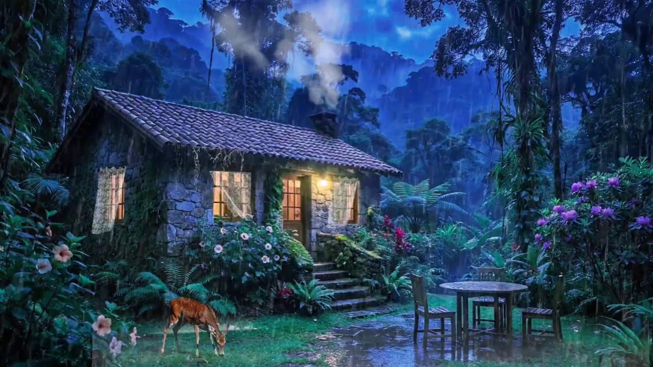 🌧️ Rain Falling on Cabin Roof | Deep Sleep Sounds for Insomnia