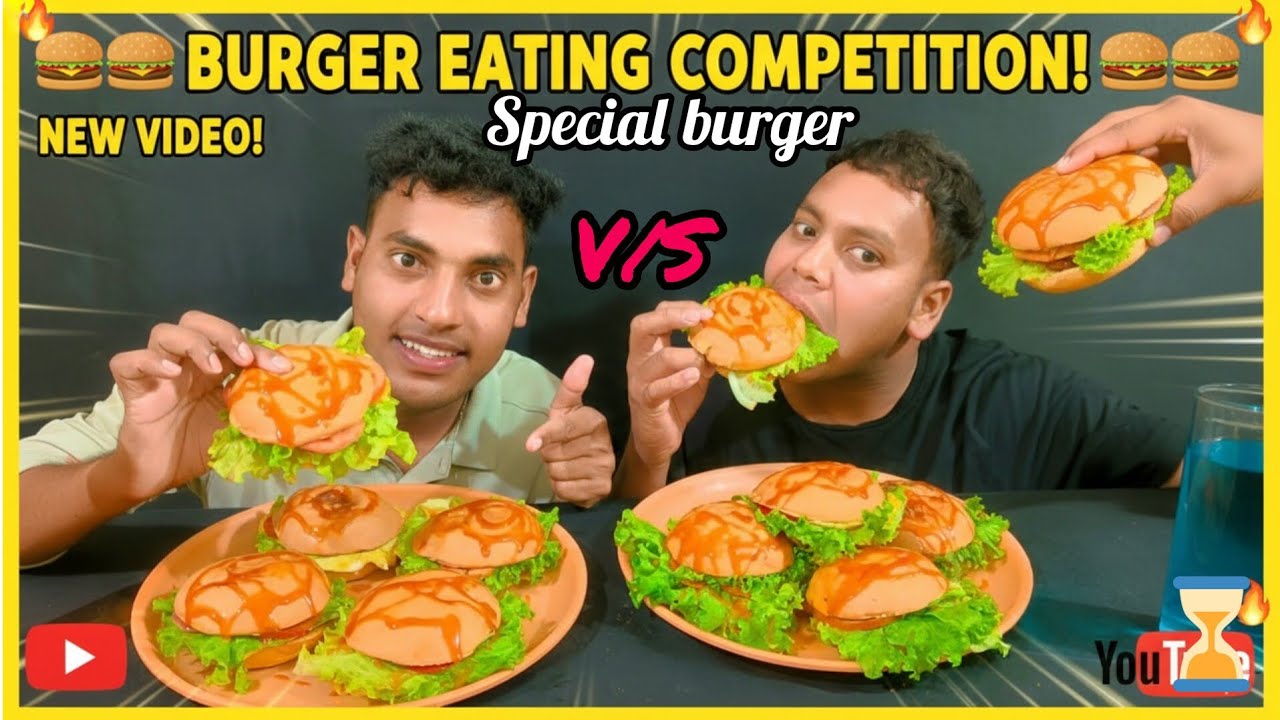 BURGER EATING COMPETITION 🍔 || DESI BURGER CHALLENGE 😱🔥@continuechallengevideo 