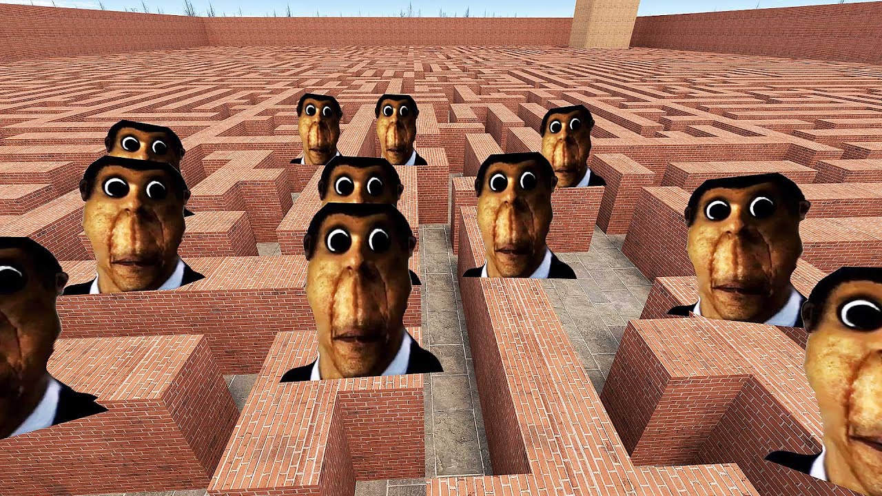 ОБУНГА 1 ЧАС ГОНЯЕТСЯ ЗА НАМИ В БОЛЬШОМ ЛАБИРИНТЕ ЛУЧШИЕ СЕРИИ OBUNGA В Garry's Mod