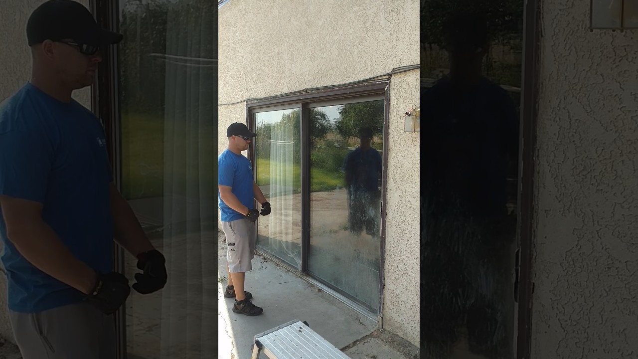 Replacing an old Patio Door🚪💪🔥 #replacing #oldnew #idaho #windowsanddoors #install #meridianidaho