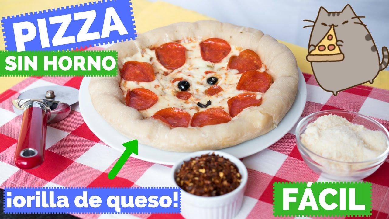 PIZZA SIN HORNO CON ORILLA DE QUESO (Kawaii) - La Cooquette