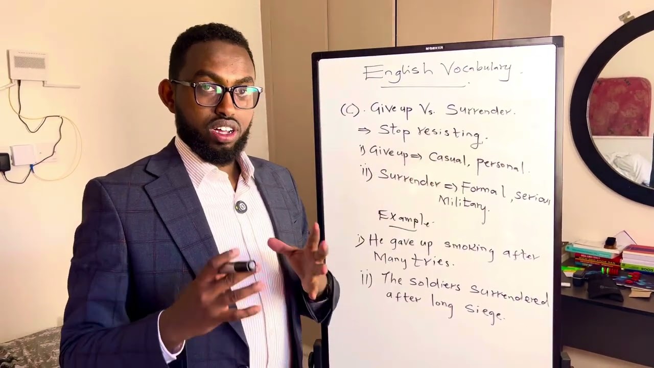English Vocabulary | Barashada Luuqada English afsomali | Want Vs. Crave | Try Vs. Strive etc.