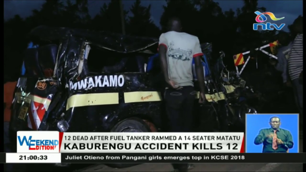 12 dead after fuel tanker rammed a 14 seater matatu in Webuye