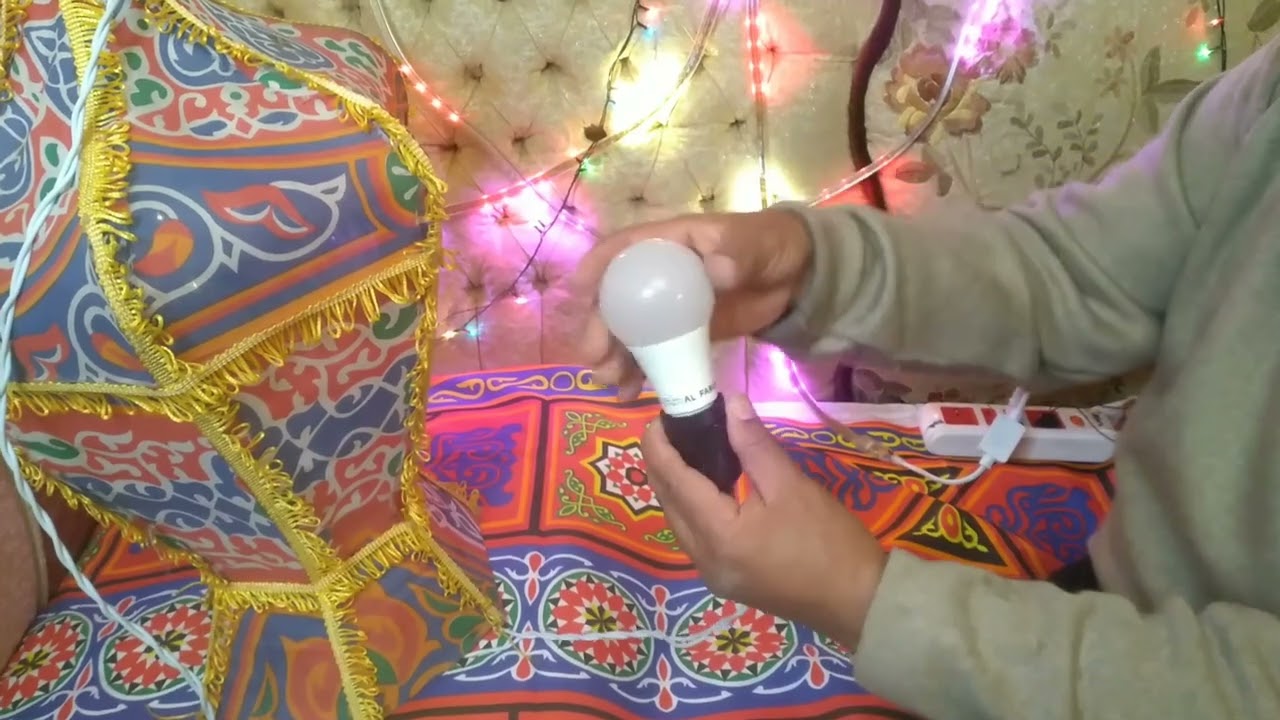 توصيل لمبه على ستارتر لفانوس رمضان