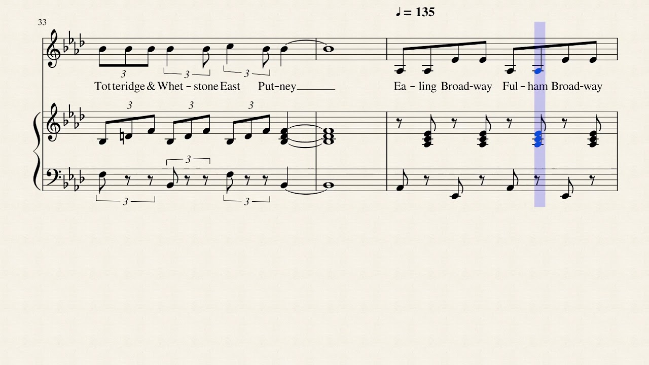 Every Tube Station Song - Music Sheet