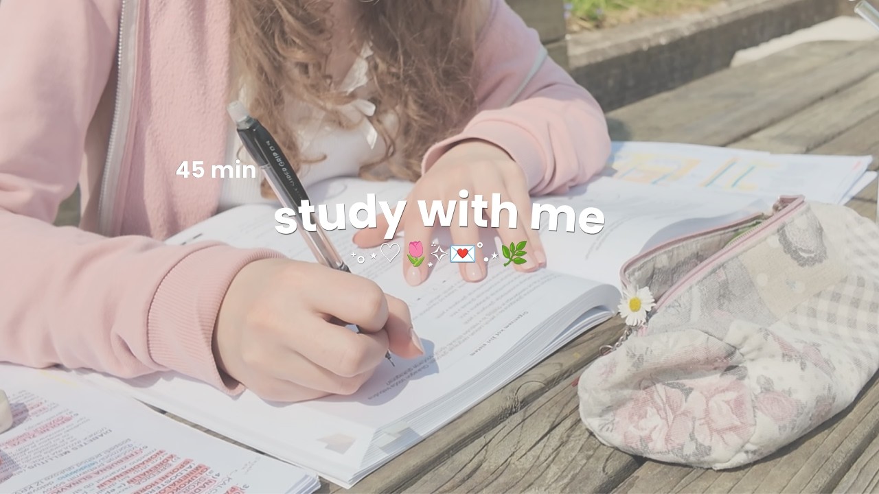 study with me🌷͙֒✧💌˚.⋆🌿45 min/biology/nature