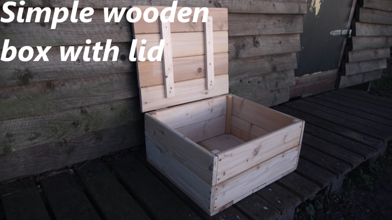 Simple wooden box/crate made using screws with lid and hinges