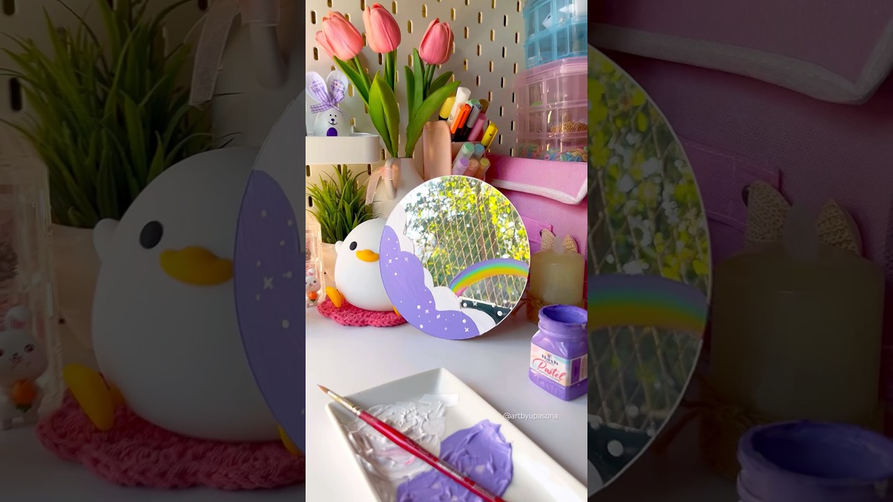 Mirror Painting #artshorts #diy #artandcrafts #shortviral #art #mirrorpainting