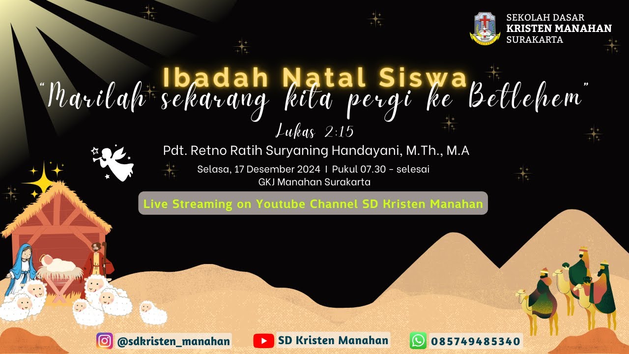 [LIVE STREAMING] IBADAH NATAL SD KRISTEN MANAHAN SURAKARTA 17 DESEMBER 2024