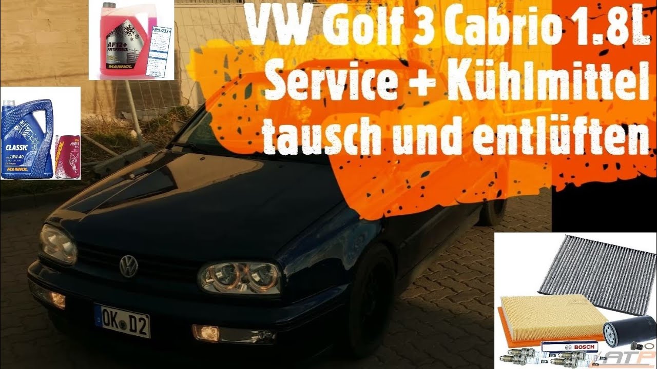 BesserIstDas - VW Golf 3 Cabrio 1.8 L - Service + Kühlmittel tauschen und Kühlsystem entlüften.