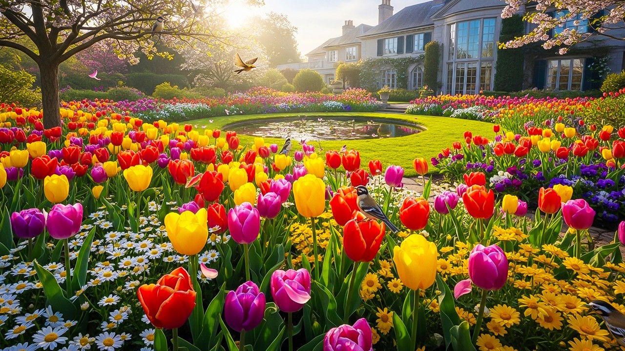 Beautiful Garden Morning with Relaxing Piano Music 🌿 Peaceful Nature Ambience