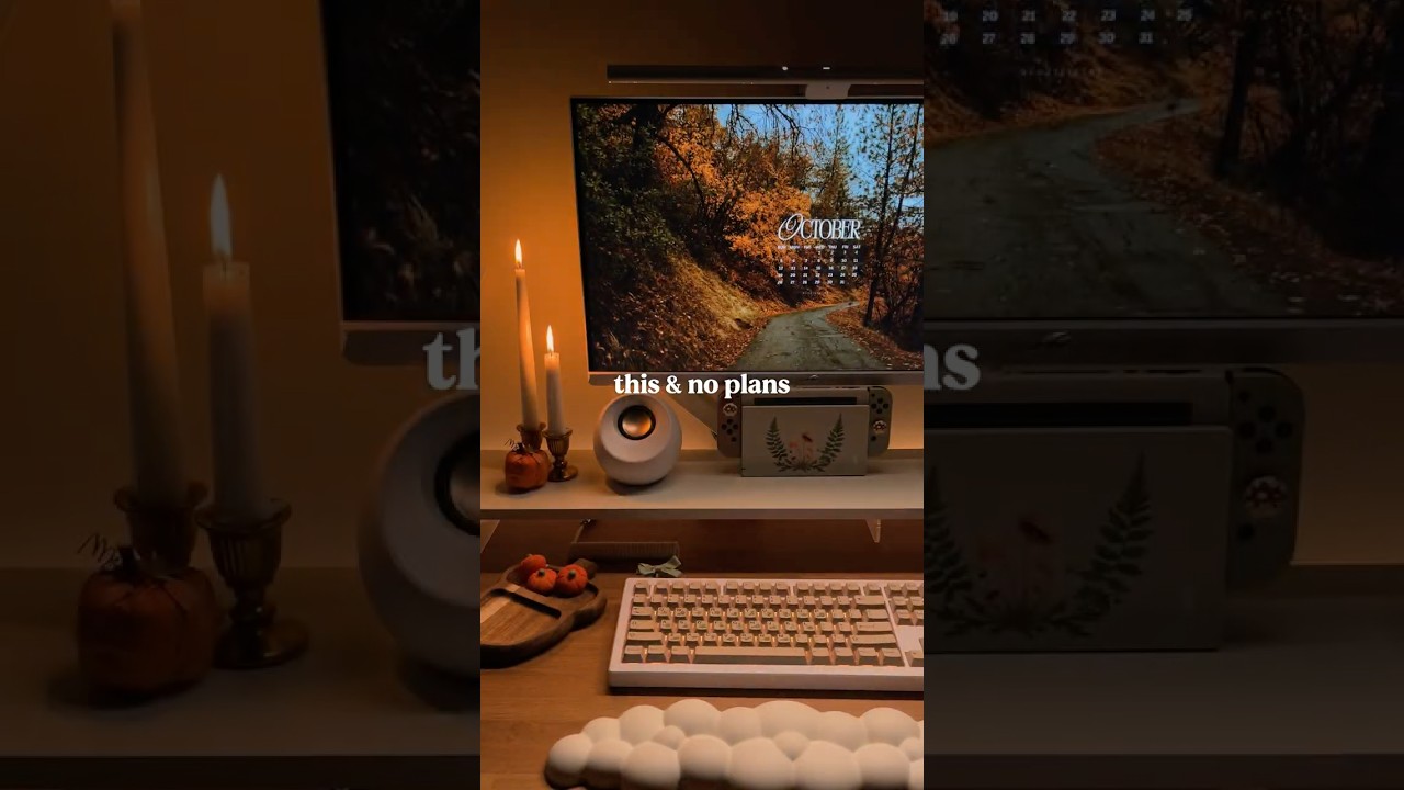 My Cosy Autumn Gaming Desk Setup #desksetup #gaming #cozygirl