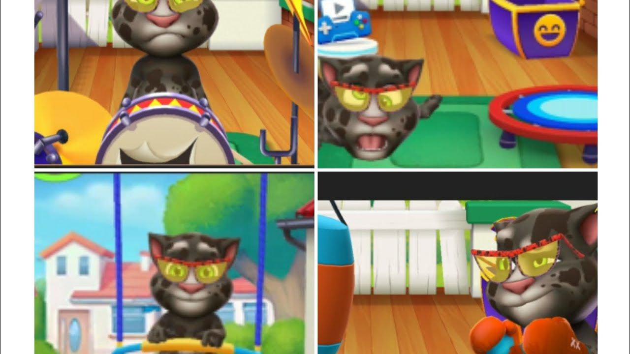 Funny talking tom boxing, jamping, and drum 🥁 videos.